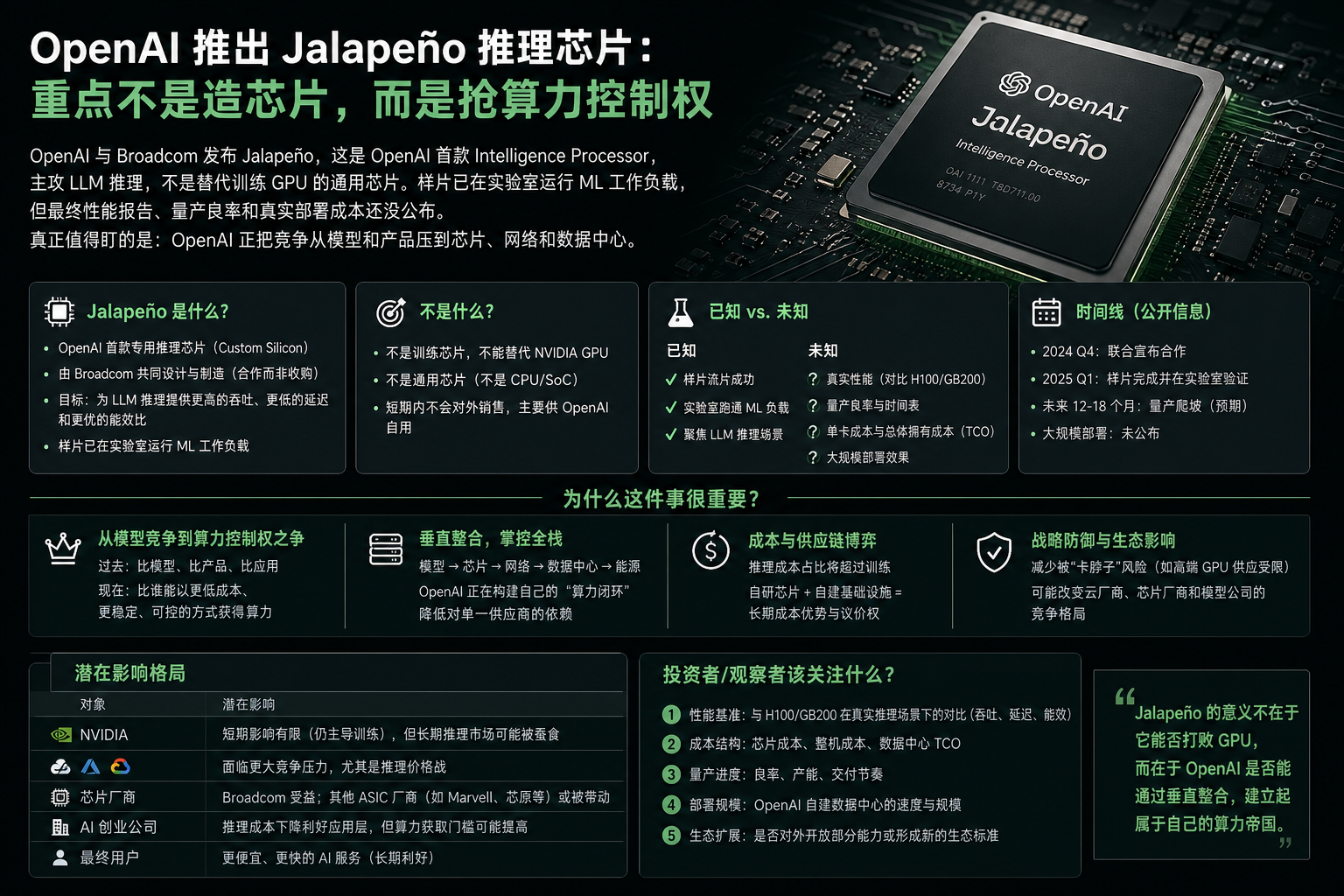 OpenAI 做 Jalapeño 推理芯片：重点不是造芯片，是抢算力控制权