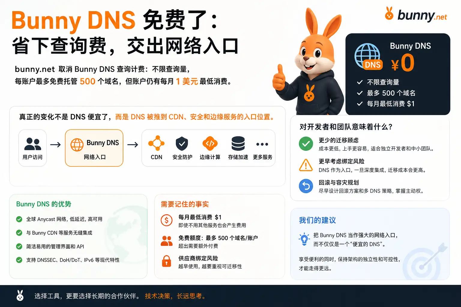 Bunny DNS 免费了：省下查询费，交出网络入口