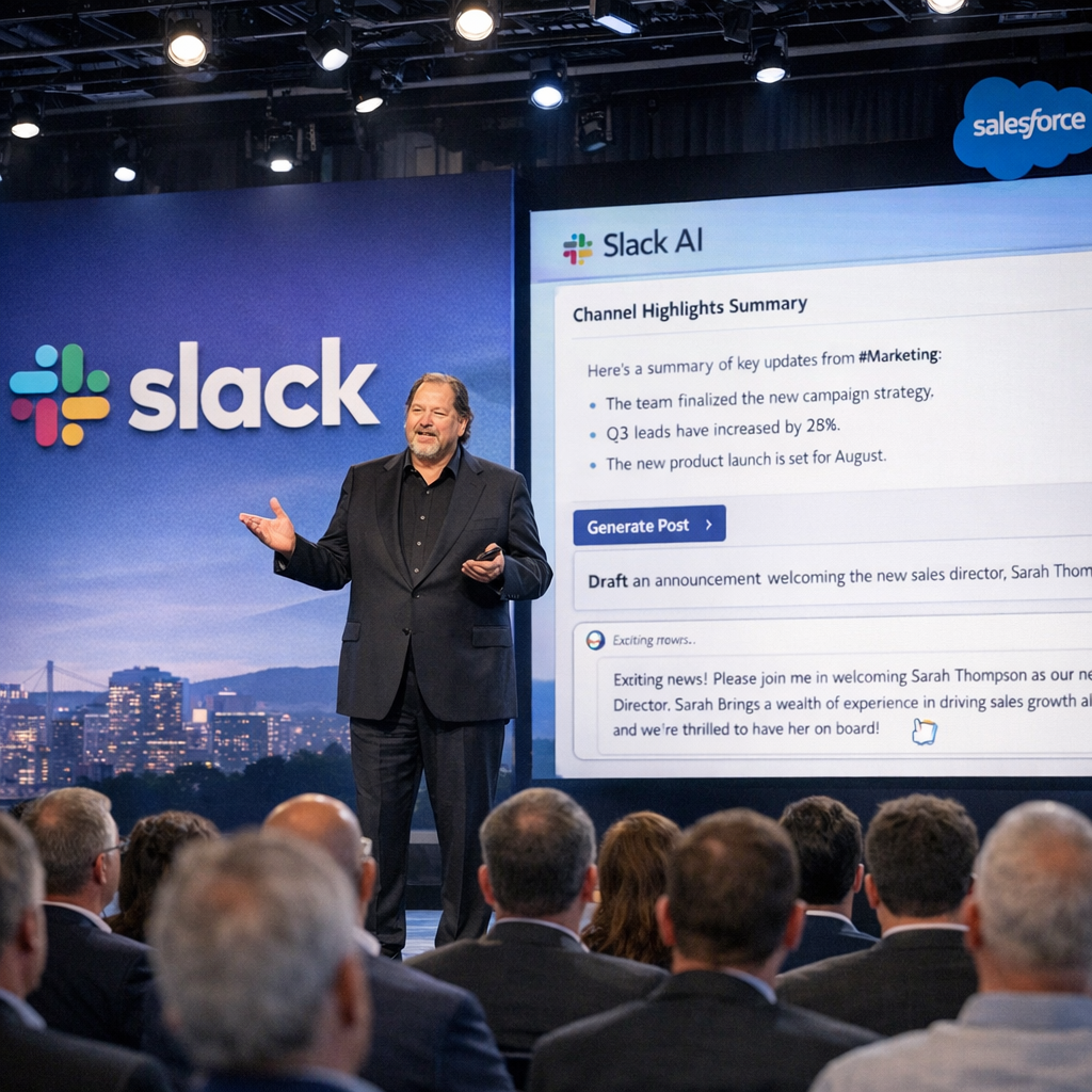 Slack不想只做聊天工具了:Salesforce一口气塞进30个AI功能,真正想抢的是你的工作流