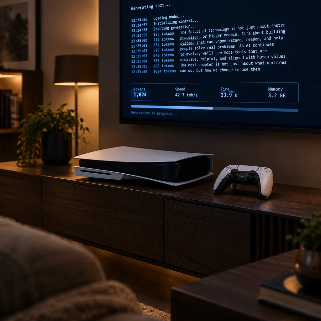 PS5LM 宣称跑通 Qwen 3.8 27B 吞吐 20 tok/s:别急着把游戏机当 AI 工作站