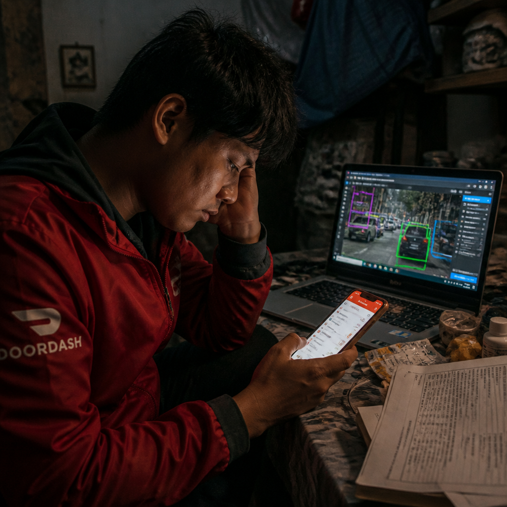 外卖巨头不送外卖改“喂”AI?我在DoorDash的打零工App里,看到了硅谷最冷酷的未来