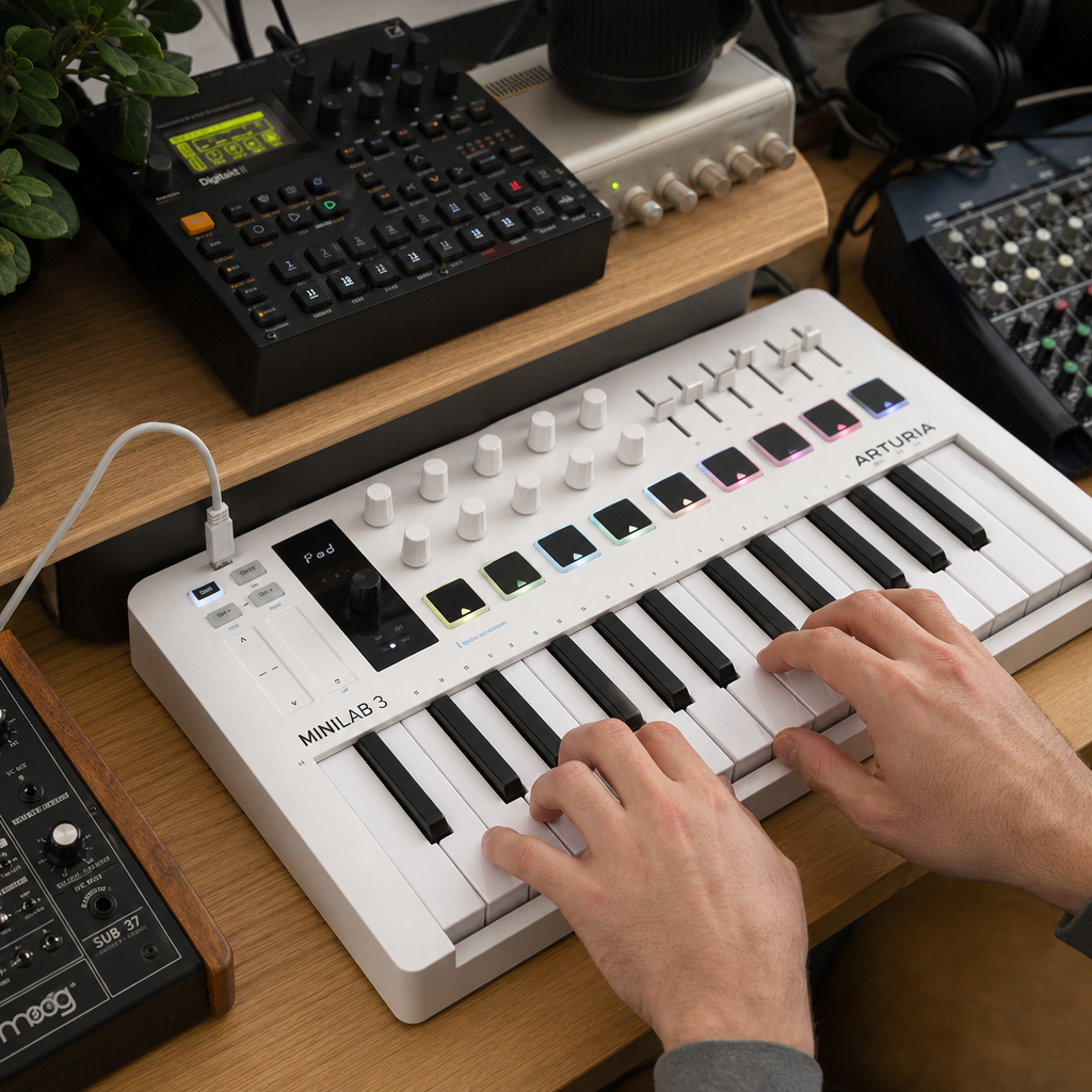 Arturia MiniLab 37：149 美元、37 键，便携 MIDI 控制器的尺寸取舍变了