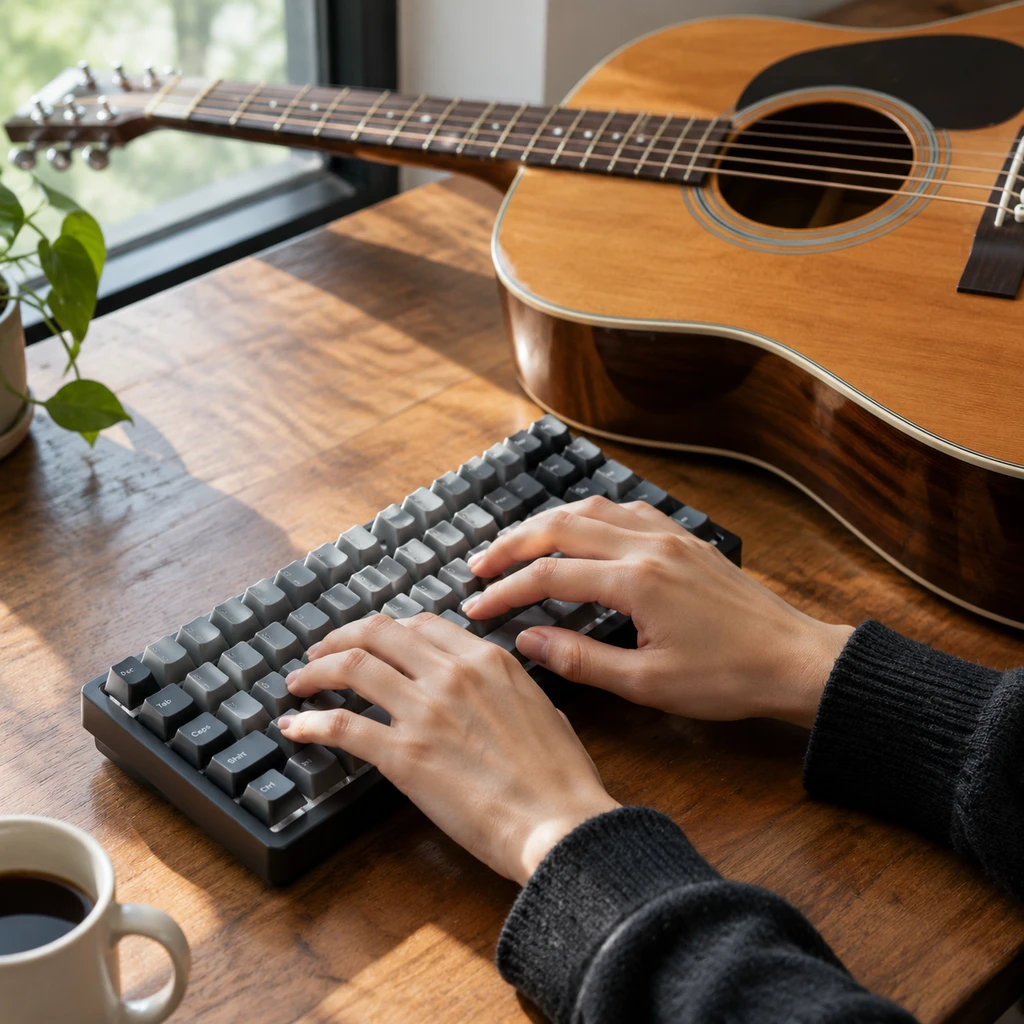 免注册免下载的 Guitoro 上线:打字键盘弹吉他真能绕过物理门槛吗