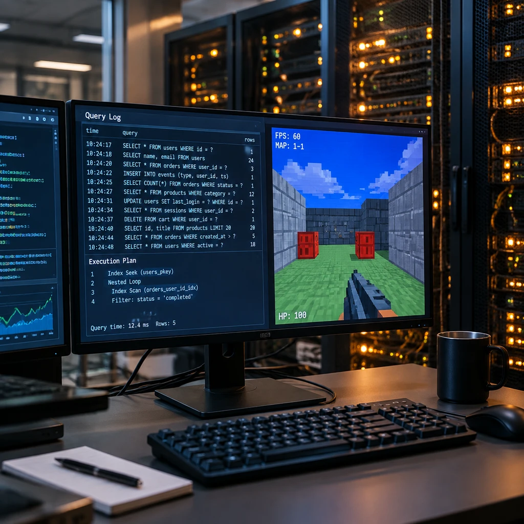 SQLDoom用7200行SQL跑进CedarDB,四人联机死斗榨干16核CPU