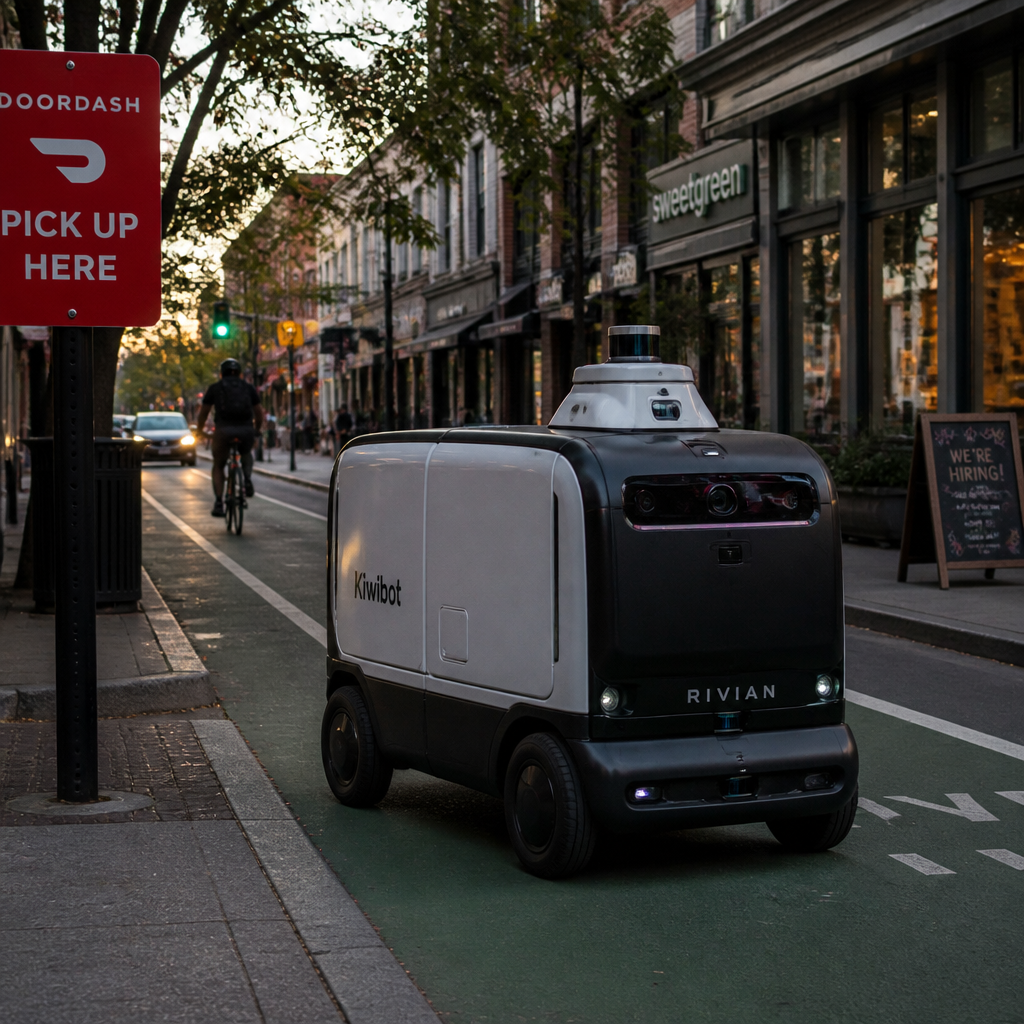 Rivian“分拆实验”开花结果：Also牵手DoorDash，无人配送车开始挤进自行车道