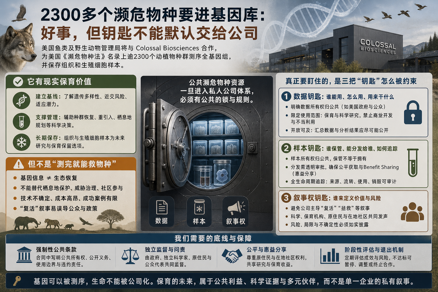 2300多个濒危物种要进基因库：好事，但钥匙不能默认交给公司