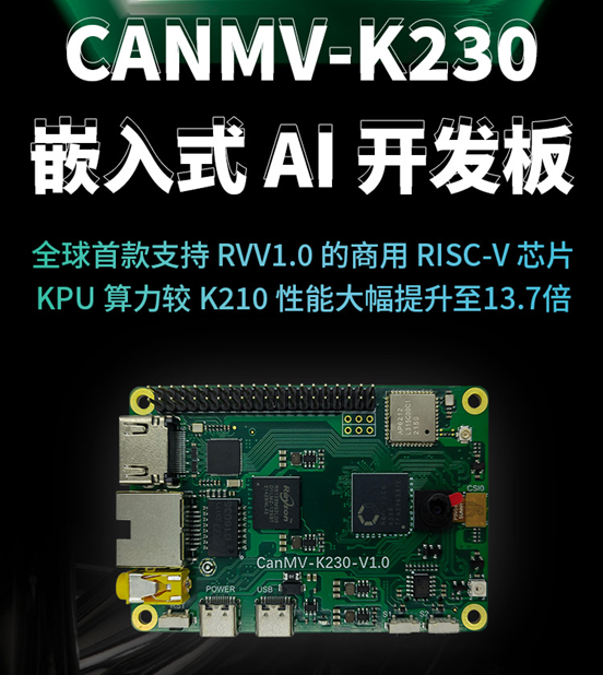 官方售价仅249元，嘉楠首发CanMV-K230嵌入式AI开发板 (https://ic.work/) 物联网 第1张