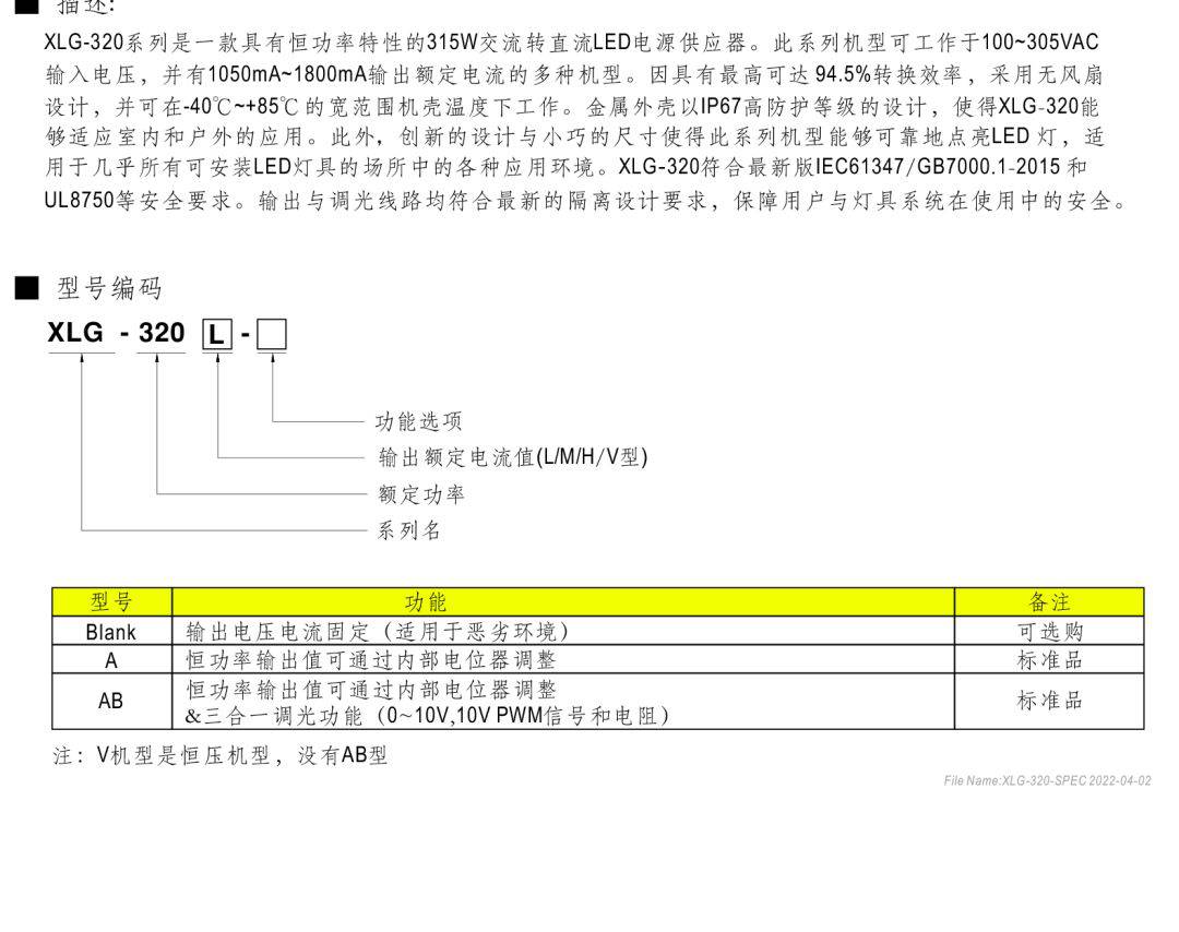 明纬电源315W恒功率LED驱动器——LG-320系列 (https://ic.work/) 电源管理 第2张