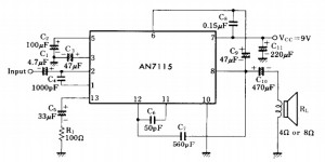 基于电源IC AN7115的微型音频放大器电路图 (https://ic.work/) 音视频电子 第1张