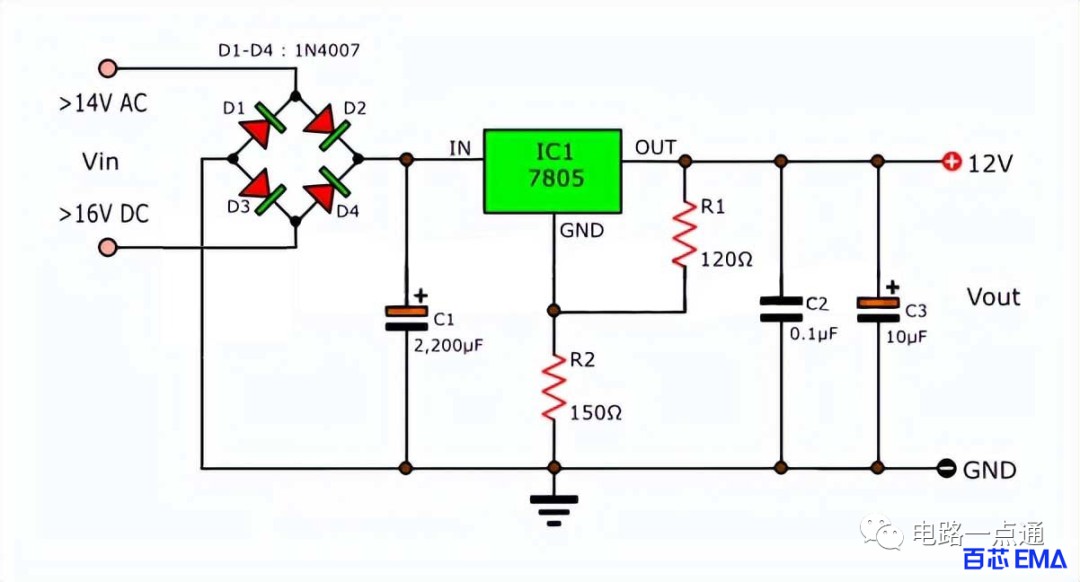 LM7805稳压器应用电路图 (https://ic.work/) 电源管理 第5张