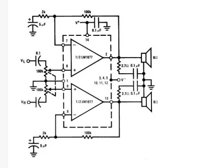 基于LM1877的立体声放大器电路图详解 (https://ic.work/) 音视频电子 第2张