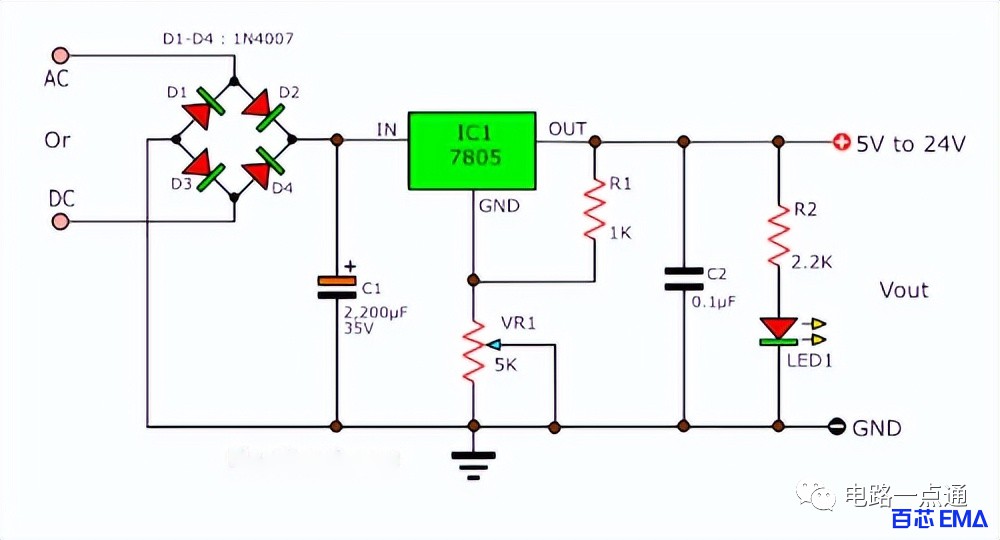 LM7805稳压器应用电路图 (https://ic.work/) 电源管理 第9张