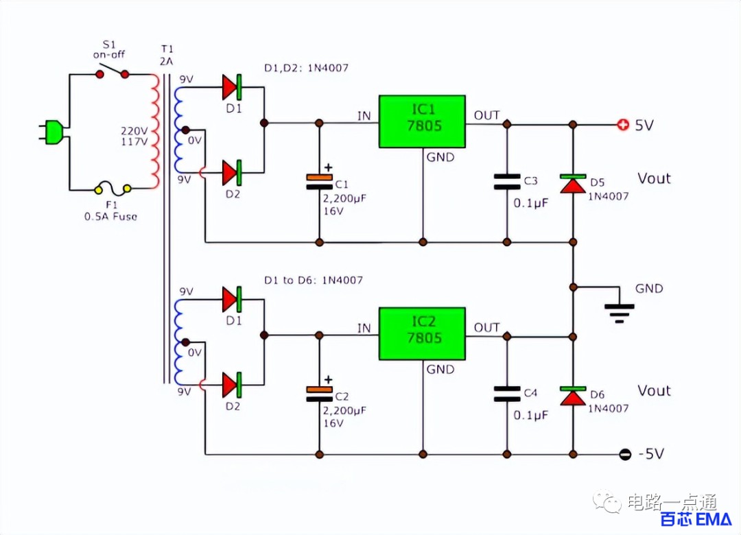 LM7805稳压器应用电路图 (https://ic.work/) 电源管理 第16张