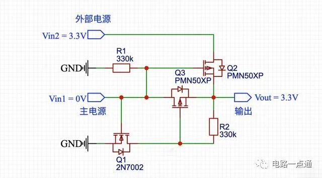 基于MOS管的双电源自动切换电路设计 (https://ic.work/) 电源管理 第4张