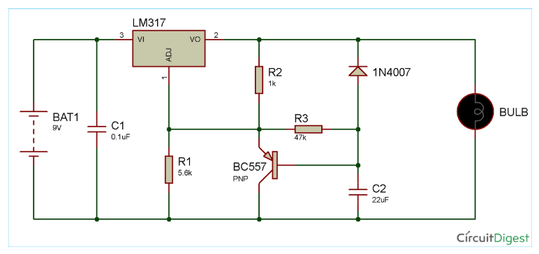 使用稳压IC LM317和PNP晶体管BC557构建软启动电路 (https://ic.work/) 工控技术 第2张